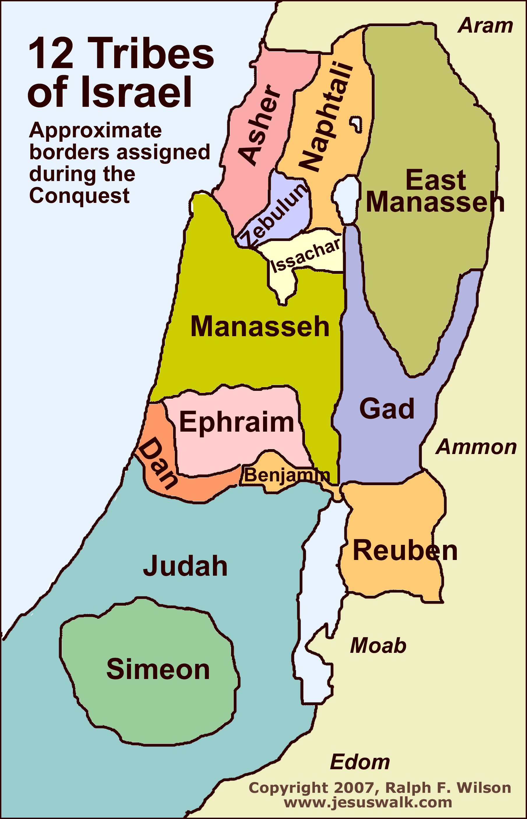 Israel Map With 12 Tribes