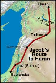 bible genesis haran jacob aram paddan map beersheba journey laban israel route bethel jacobs where land luz city ancient place