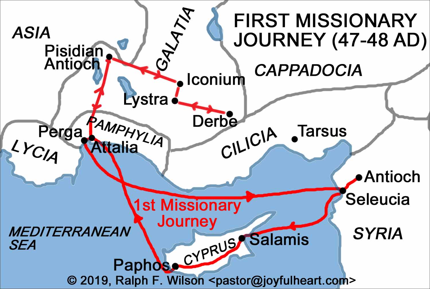 Paul s First Missionary Journey Map Printable Printable Templates