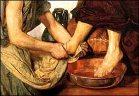 Ford Madox Brown, detail of 'Jesus Washing Peter's Feet' (1852-56), Tate Gallery, London.