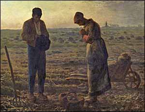 Jean-Francois Millet, detail of 'The Angelus' (1857-59), oil on canvas, 22x26 in, Musee d'Orsay, Paris.