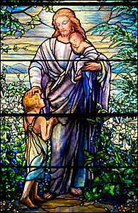 Tiffany Studios, 'Christ and the Children' (1911), stained glass, St. Stephen's Episcopal Church, Philadelphia, PA.